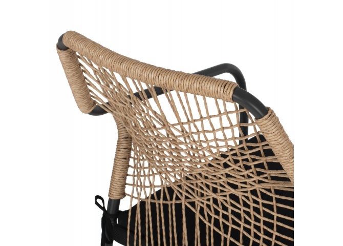 ΠΟΛΥΘΡΟΝΑ ΑΛΟΥΜΙΝΙΟΥ TROTTER HM5865.11 ΣΚΟΥΡΟΣ ΓΚΡΙ ΣΚΕΛΕΤΟΣ ΜΕ WICKER ΜΠΕΖ & ΜΑΥΡΟ ΜΑΞΙΛΑΡΙ