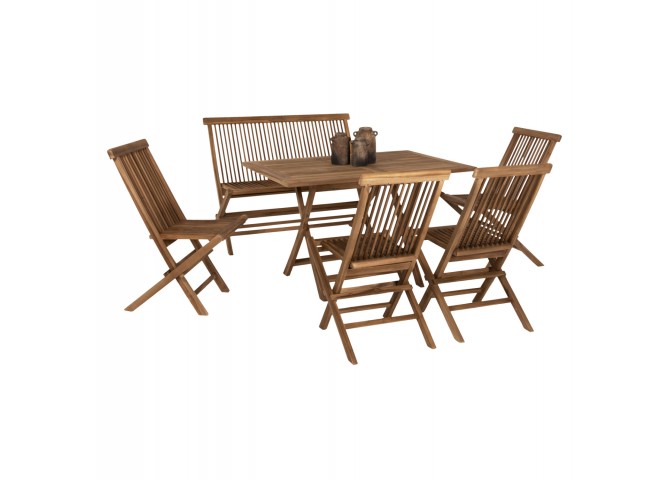 ΣΕΤ ΤΡΑΠΕΖΑΡΙΑΣ ΕΞΩΤ. ΧΩΡΟΥ 6ΤΜΧ KENDALL HM11954 ΜΑΣΙΦ ΞΥΛΟ TEAK ΦΥΣΙΚΟ