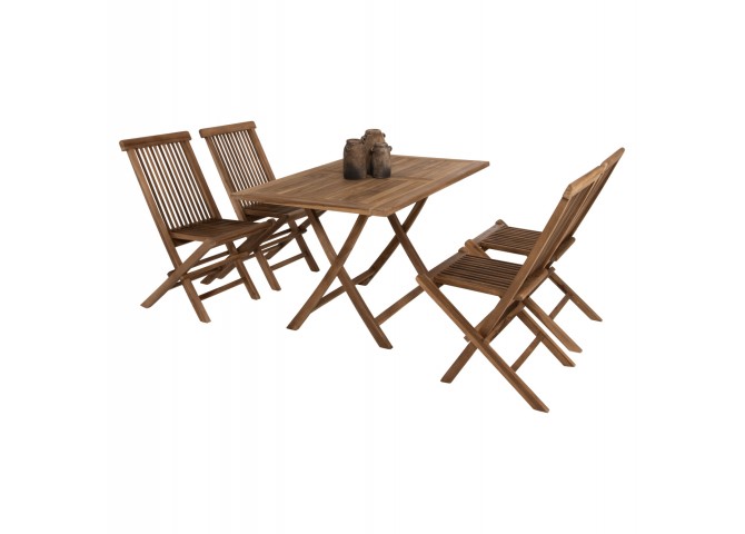 ΣΕΤ ΤΡΑΠΕΖΑΡΙΑΣ ΕΞΩΤ. ΧΩΡΟΥ 5ΤΜΧ KENDALL HM11955 ΜΑΣΙΦ ΞΥΛΟ TEAK ΦΥΣΙΚΟ