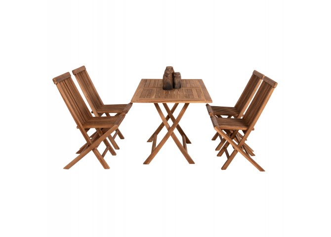ΣΕΤ ΤΡΑΠΕΖΑΡΙΑΣ ΕΞΩΤ. ΧΩΡΟΥ 5ΤΜΧ KENDALL HM11955 ΜΑΣΙΦ ΞΥΛΟ TEAK ΦΥΣΙΚΟ