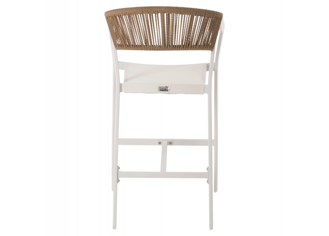 ΣΚΑΜΠΟ ΑΛΟΥΜΙΝΙΟΥ ΛΕΥΚΟ HM5892.32 ΜΕΣ. ΥΨΟΥΣ-ΜE RATTAN & TΕΧΤLINE 57x57x99,5Yεκ.
