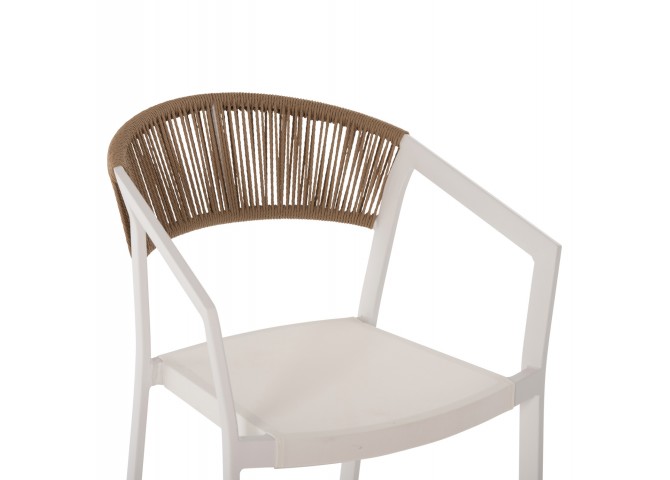 ΣΚΑΜΠΟ ΑΛΟΥΜΙΝΙΟΥ ΛΕΥΚΟ HM5892.32 ΜΕΣ. ΥΨΟΥΣ-ΜE RATTAN & TΕΧΤLINE 57x57x99,5Yεκ.