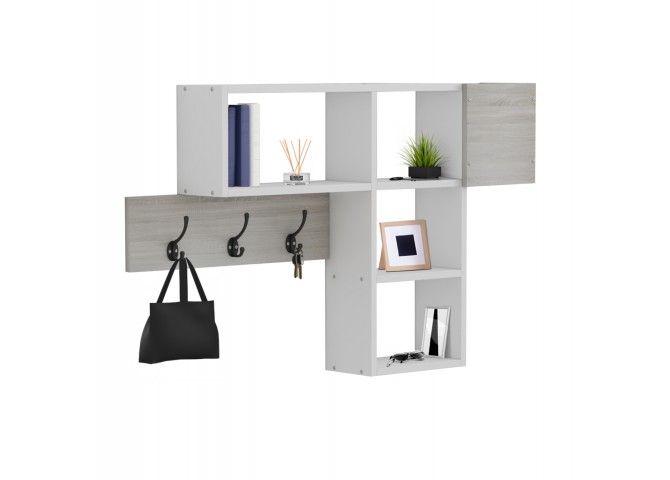 ΚΡΕΜΑΣΤΡΑ ΕΙΣΟΔΟΥ ΜΕ ΡΑΦΙΑ HARLAN HM8973.12 ΜΕΛΑΜΙΝΗ ΣΕ SONAMA-ΛΕΥΚΟ 99,5x15x61Υεκ.