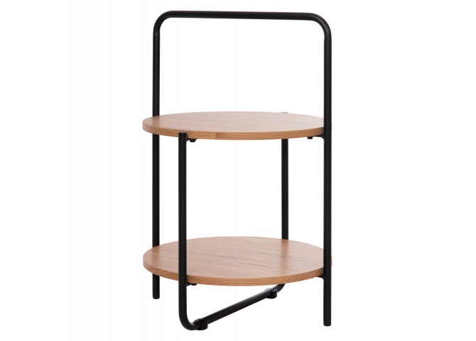 ΒΟΗΘΗΤΙΚΟ ΤΡΑΠΕΖΙ SYLO HM9618.01 MDF ΣΕ ΦΥΣΙΚΟ-ΜΑΥΡΟ ΜΕΤΑΛΛΟ Φ44x66Υεκ.