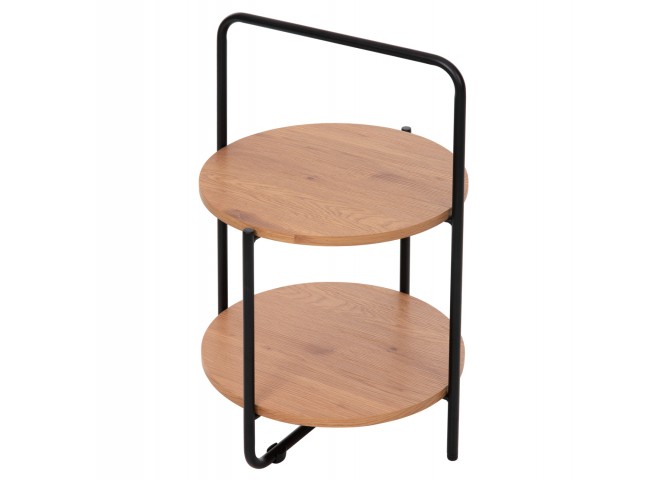 ΒΟΗΘΗΤΙΚΟ ΤΡΑΠΕΖΙ SYLO HM9618.01 MDF ΣΕ ΦΥΣΙΚΟ-ΜΑΥΡΟ ΜΕΤΑΛΛΟ Φ44x66Υεκ.