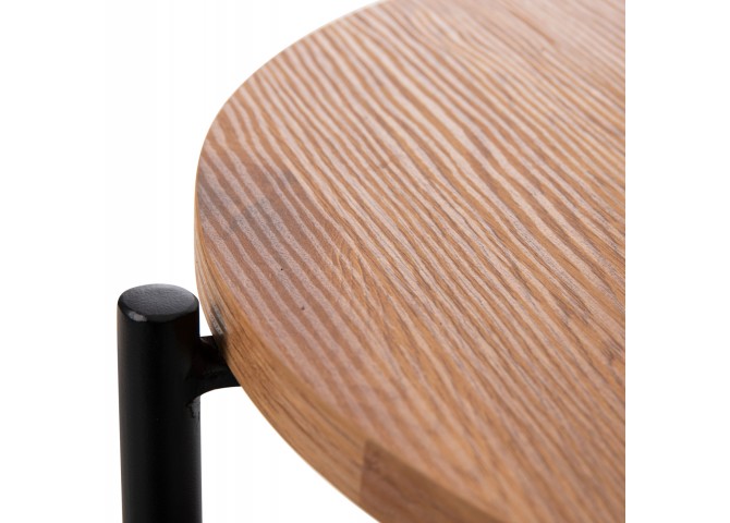 ΒΟΗΘΗΤΙΚΟ ΤΡΑΠΕΖΙ SYLO HM9618.01 MDF ΣΕ ΦΥΣΙΚΟ-ΜΑΥΡΟ ΜΕΤΑΛΛΟ Φ44x66Υεκ.