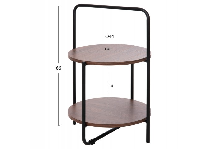 ΒΟΗΘΗΤΙΚΟ ΤΡΑΠΕΖΙ SYLO HM9618.02 MDF ΣΕ ΚΑΡΥΔΙ-ΜΑΥΡΟ ΜΕΤΑΛΛΟ Φ44x66Υεκ.