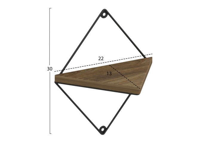 ΣΕΤ ΡΑΦΙΑ ΤΟΙΧΟΥ EVERLEIGH HM8951.11 ΜΕΤΑΛΛΟ ΜΑΥΡΟ-ΜΕΛΑΜΙΝΗ ΦΥΣΙΚΟ 22x13x30Υεκ.