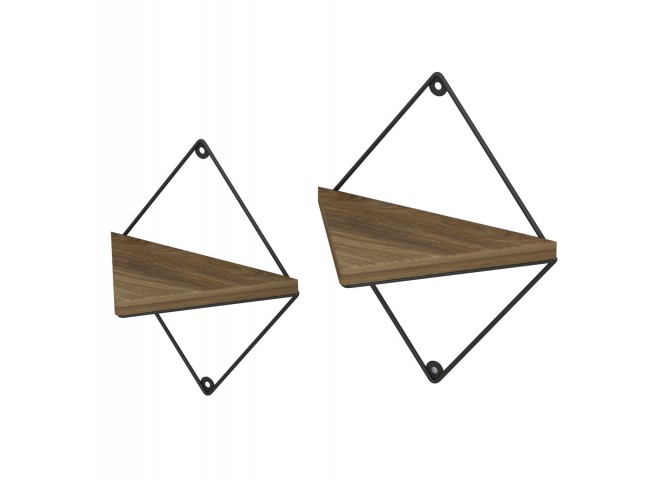 ΣΕΤ ΡΑΦΙΑ ΤΟΙΧΟΥ EVERLEIGH HM8951.11 ΜΕΤΑΛΛΟ ΜΑΥΡΟ-ΜΕΛΑΜΙΝΗ ΦΥΣΙΚΟ 22x13x30Υεκ.