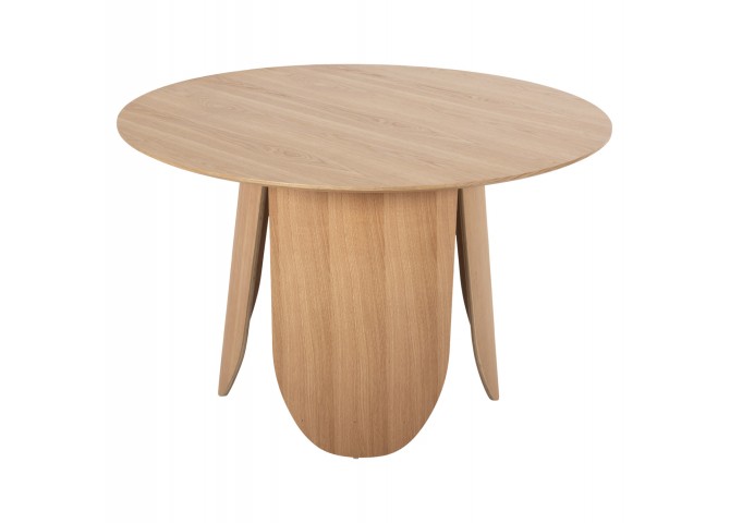 ΤΡΑΠΕΖΙ ΣΤΡΟΓΓΥΛΟ DENTY HM9612.01 MDF ΜΕ ΚΑΠΛΑΜΑ ΔΡΥΟΣ-ΧΡΩΜΑ ΔΡΥΟΣ Φ120x75Υεκ.
