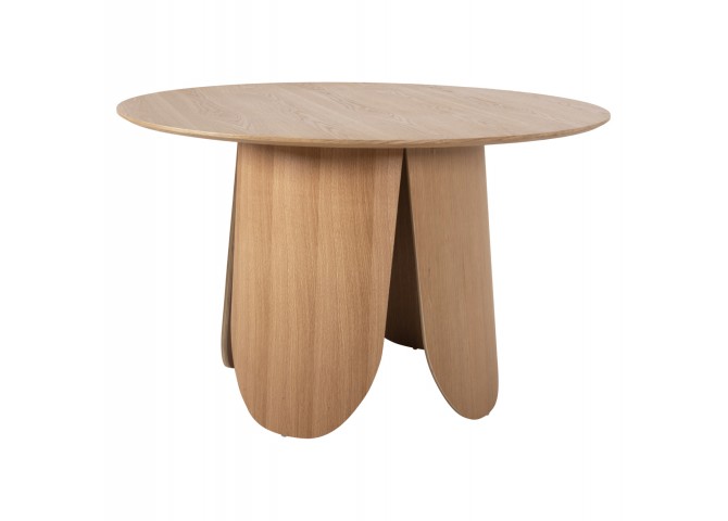 ΤΡΑΠΕΖΙ ΣΤΡΟΓΓΥΛΟ DENTY HM9612.01 MDF ΜΕ ΚΑΠΛΑΜΑ ΔΡΥΟΣ-ΧΡΩΜΑ ΔΡΥΟΣ Φ120x75Υεκ.