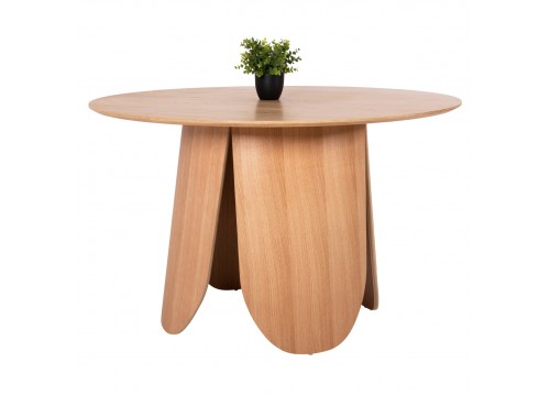 ΤΡΑΠΕΖΙ ΣΤΡΟΓΓΥΛΟ DENTY HM9612.01 MDF ΜΕ ΚΑΠΛΑΜΑ ΔΡΥΟΣ-ΧΡΩΜΑ ΔΡΥΟΣ Φ120x75Υεκ.