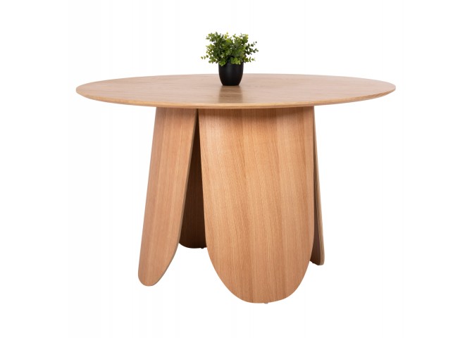 ΤΡΑΠΕΖΙ ΣΤΡΟΓΓΥΛΟ DENTY HM9612.01 MDF ΜΕ ΚΑΠΛΑΜΑ ΔΡΥΟΣ-ΧΡΩΜΑ ΔΡΥΟΣ Φ120x75Υεκ.