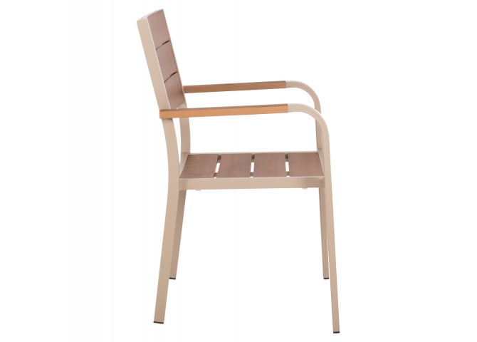 ΠΟΛΥΘΡΟΝΑ ΑΛΟΥΜΙΝΙΟΥ SAGA HM5127.04 ΣΑΜΠΑΝΙ ΜΕ POLYWOOD 55x52x86Yεκ.