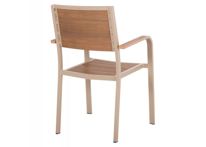 ΠΟΛΥΘΡΟΝΑ ΑΛΟΥΜΙΝΙΟΥ SAGA HM5127.04 ΣΑΜΠΑΝΙ ΜΕ POLYWOOD 55x52x86Yεκ.