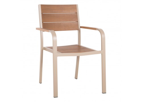 ΠΟΛΥΘΡΟΝΑ ΑΛΟΥΜΙΝΙΟΥ SAGA HM5127.04 ΣΑΜΠΑΝΙ ΜΕ POLYWOOD 55x52x86Yεκ.