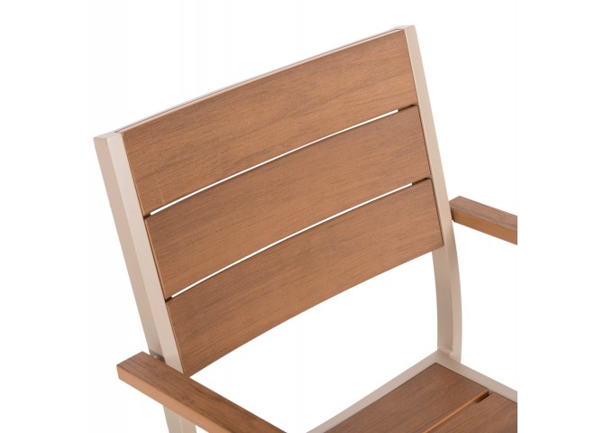 ΠΟΛΥΘΡΟΝΑ ΑΛΟΥΜΙΝΙΟΥ SAGA HM5127.04 ΣΑΜΠΑΝΙ ΜΕ POLYWOOD 55x52x86Yεκ.