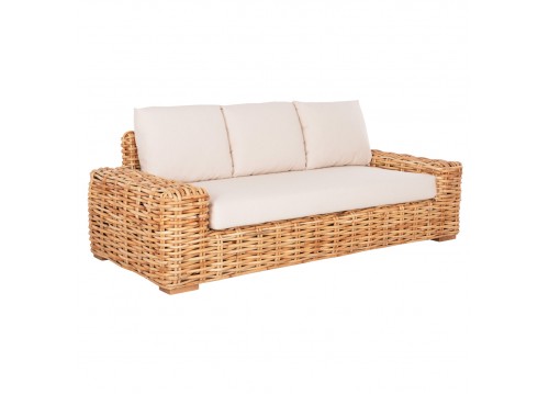 ΚΑΝΑΠΕΣ ΤΡΙΘΕΣΙΟΣ ΕΞ.ΧΩΡΟΥ TROPEL HM9808 ΞΥΛΟ MANGO-RATTAN ΦΥΣΙΚΟ-ΛΕΥΚΑ ΜΑΞΙΛΑΡΙΑ 216x88x85Υεκ