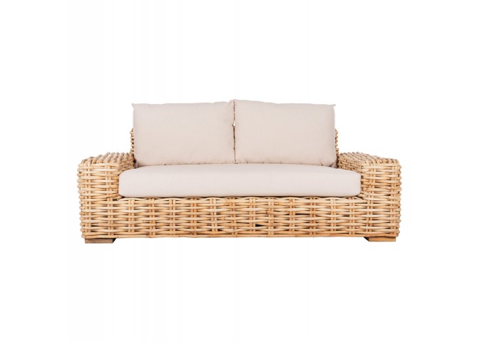 ΚΑΝΑΠΕΣ 2-ΘΕΣΙΟΣ TROPEL HM9809 ΞΥΛΟ MANGO-RATTAN ΦΥΣΙΚΟ-ΛΕΥΚΑ ΜΑΞΙΛΑΡΙΑ 192x88x70-85Υεκ.
