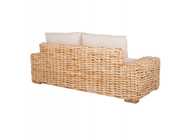 ΚΑΝΑΠΕΣ 2-ΘΕΣΙΟΣ TROPEL HM9809 ΞΥΛΟ MANGO-RATTAN ΦΥΣΙΚΟ-ΛΕΥΚΑ ΜΑΞΙΛΑΡΙΑ 192x88x70-85Υεκ.