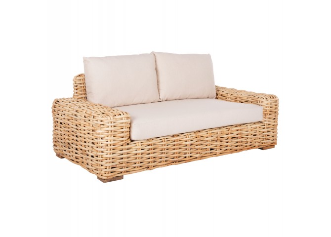 ΚΑΝΑΠΕΣ 2-ΘΕΣΙΟΣ TROPEL HM9809 ΞΥΛΟ MANGO-RATTAN ΦΥΣΙΚΟ-ΛΕΥΚΑ ΜΑΞΙΛΑΡΙΑ 192x88x70-85Υεκ.