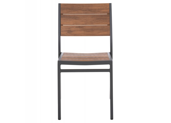 ΚΑΡΕΚΛΑ ΑΛΟΥΜΙΝΙΟΥ SAGA HM6063.02 ΣΚΟΥΡΟ ΓΚΡΙ ΜΕ POLYWOOD 46x52x86Υεκ.