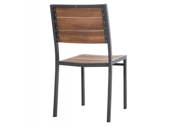 ΚΑΡΕΚΛΑ ΑΛΟΥΜΙΝΙΟΥ SAGA HM6063.02 ΣΚΟΥΡΟ ΓΚΡΙ ΜΕ POLYWOOD 46x52x86Υεκ.