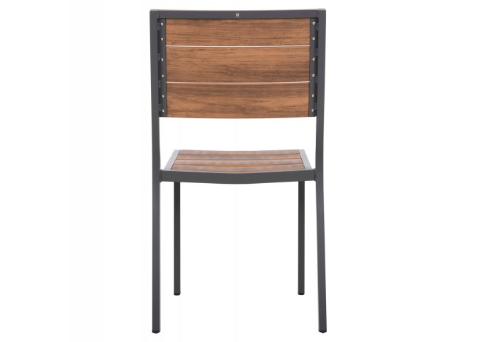 ΚΑΡΕΚΛΑ ΑΛΟΥΜΙΝΙΟΥ SAGA HM6063.02 ΣΚΟΥΡΟ ΓΚΡΙ ΜΕ POLYWOOD 46x52x86Υεκ.