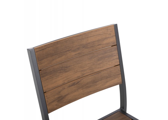 ΚΑΡΕΚΛΑ ΑΛΟΥΜΙΝΙΟΥ SAGA HM6063.02 ΣΚΟΥΡΟ ΓΚΡΙ ΜΕ POLYWOOD 46x52x86Υεκ.