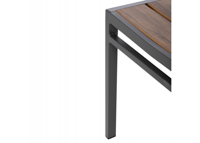 ΚΑΡΕΚΛΑ ΑΛΟΥΜΙΝΙΟΥ SAGA HM6063.02 ΣΚΟΥΡΟ ΓΚΡΙ ΜΕ POLYWOOD 46x52x86Υεκ.
