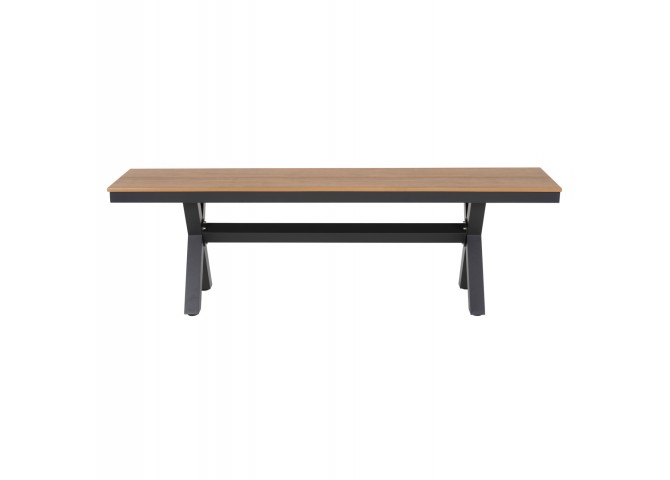 ΠΑΓΚΑΚΙ ΑΛΟΥΜΙΝΙΟΥ TAWNEE HM6038.01 ΑΝΘΡΑΚΙ ΜΕ POLYWOOD ΚΑΘΙΣΜΑ ΣΕ ΦΥΣΙΚΟ ΧΡΩΜΑ 150x36x45Υεκ.