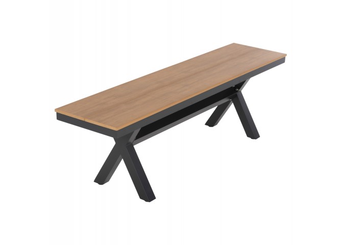 ΠΑΓΚΑΚΙ ΑΛΟΥΜΙΝΙΟΥ TAWNEE HM6038.01 ΑΝΘΡΑΚΙ ΜΕ POLYWOOD ΚΑΘΙΣΜΑ ΣΕ ΦΥΣΙΚΟ ΧΡΩΜΑ 150x36x45Υεκ.