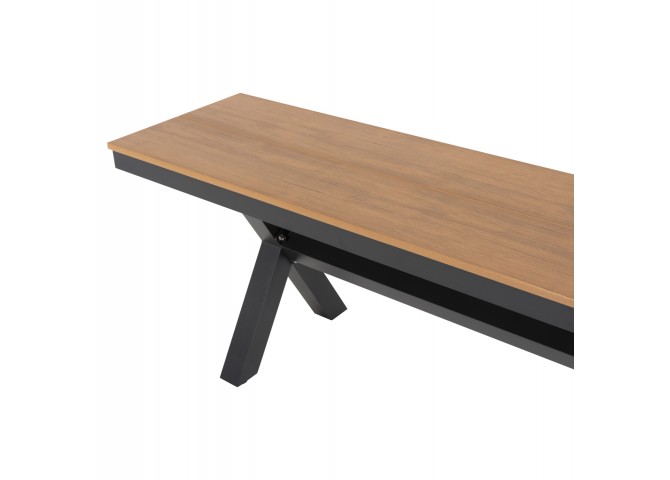 ΠΑΓΚΑΚΙ ΑΛΟΥΜΙΝΙΟΥ TAWNEE HM6038.01 ΑΝΘΡΑΚΙ ΜΕ POLYWOOD ΚΑΘΙΣΜΑ ΣΕ ΦΥΣΙΚΟ ΧΡΩΜΑ 150x36x45Υεκ.