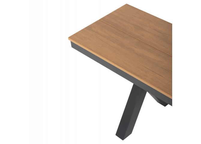 ΠΑΓΚΑΚΙ ΑΛΟΥΜΙΝΙΟΥ TAWNEE HM6038.01 ΑΝΘΡΑΚΙ ΜΕ POLYWOOD ΚΑΘΙΣΜΑ ΣΕ ΦΥΣΙΚΟ ΧΡΩΜΑ 150x36x45Υεκ.