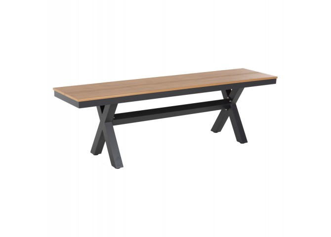 ΠΑΓΚΑΚΙ ΑΛΟΥΜΙΝΙΟΥ TAWNEE HM6038.01 ΑΝΘΡΑΚΙ ΜΕ POLYWOOD ΚΑΘΙΣΜΑ ΣΕ ΦΥΣΙΚΟ ΧΡΩΜΑ 150x36x45Υεκ.