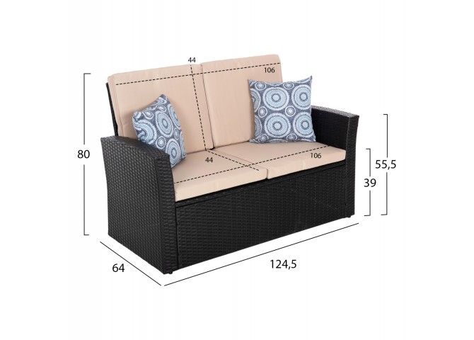 ΣΑΛΟΝΙ ΕΞ.ΧΩΡΟΥ 4ΤΜΧ THORE HM5978 ΣΥΝΘ. RATTAN ΑΝΘΡΑΚΙ-ΜΠΕΖ ΜΑΞΙΛΑΡΙΑ