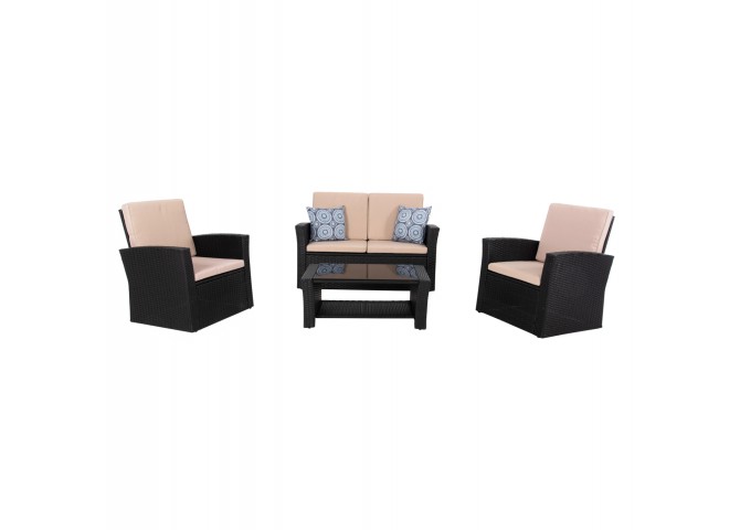 ΣΑΛΟΝΙ ΕΞ.ΧΩΡΟΥ 4ΤΜΧ THORE HM5978 ΣΥΝΘ. RATTAN ΑΝΘΡΑΚΙ-ΜΠΕΖ ΜΑΞΙΛΑΡΙΑ