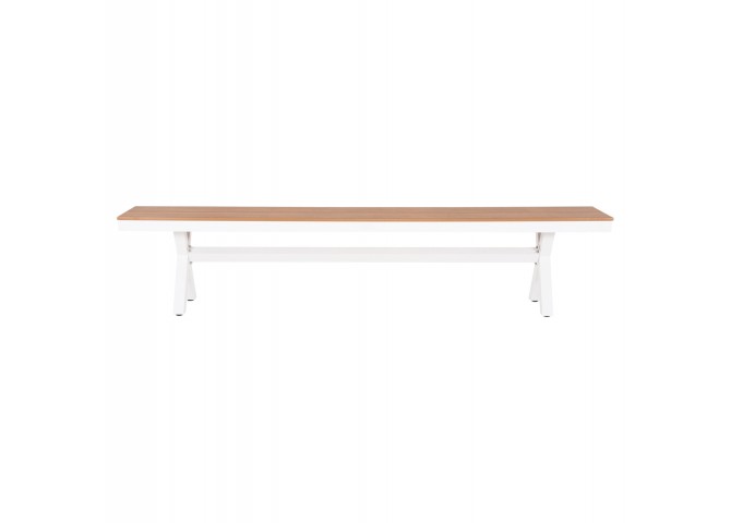 ΠΑΓΚΑΚΙ ΑΛΟΥΜΙΝΙΟΥ TAWNEE HM6040.02 ΛΕΥΚΟ-POLYWOOD ΚΑΘΙΣΜΑ ΦΥΣΙΚΟ 220x36x44,5Υεκ.