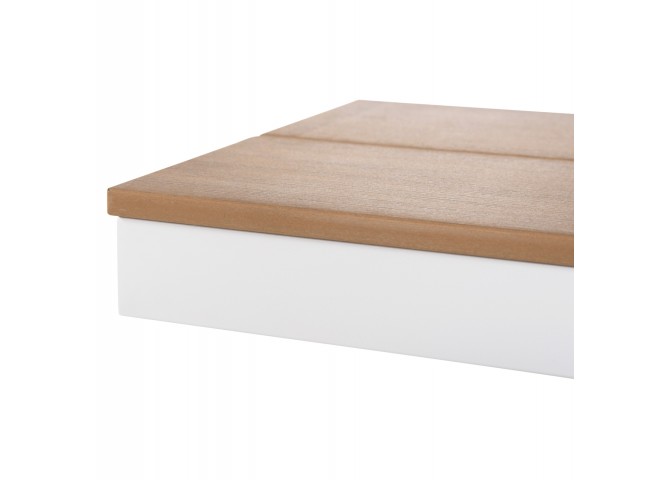 ΠΑΓΚΑΚΙ ΑΛΟΥΜΙΝΙΟΥ TAWNEE HM6040.02 ΛΕΥΚΟ-POLYWOOD ΚΑΘΙΣΜΑ ΦΥΣΙΚΟ 220x36x44,5Υεκ.