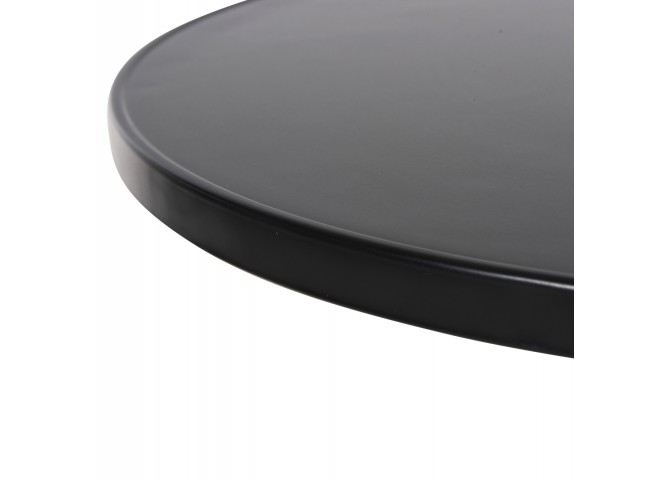ΤΡΑΠΕΖΙ ΣΤΡΟΓΓΥΛΟ GOSS HM5974.01 ΜΕΤΑΛΛΙΚΟ ΜΑΥΡΟ Φ60x70Υεκ.