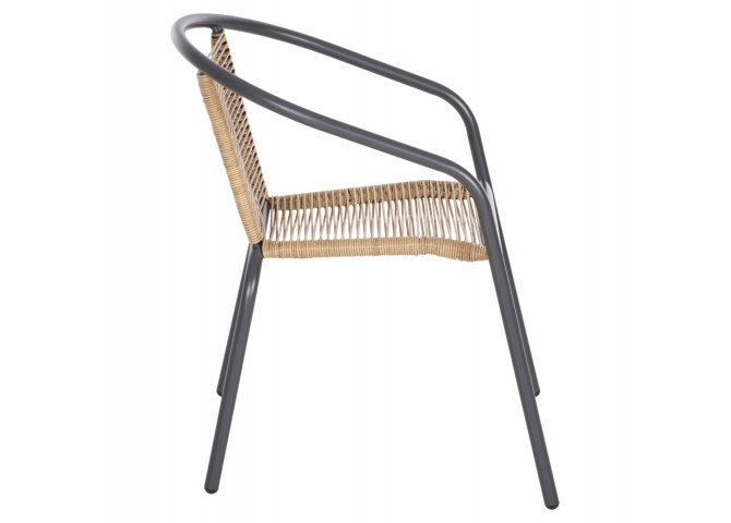 ΠΟΛΥΘΡΟΝΑ SWIFTER HM5969.02 ΜΕΤΑΛΛΟ ΓΚΡΙ-ΣΥΝΘ. RATTAN ΣΕ ΦΥΣΙΚΟ 54x61x75Υεκ.