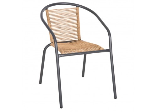 ΠΟΛΥΘΡΟΝΑ SWIFTER HM5969.02 ΜΕΤΑΛΛΟ ΓΚΡΙ-ΣΥΝΘ. RATTAN ΣΕ ΦΥΣΙΚΟ 54x61x75Υεκ.