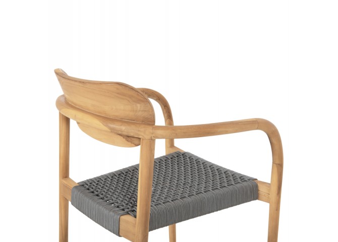 ΠΟΛΥΘΡΟΝΑ OSLO HM9636.08 ΞΥΛΟ TEAK ΦΥΣΙΚΟ & ΓΚΡΙ ΣΧΟΙΝΙ 55x54x80Yεκ.