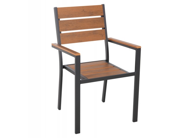 ΠΟΛΥΘΡΟΝΑ ΑΛΟΥΜΙΝΙΟΥ SAGA HM5981.03 ΑΝΘΡΑΚΙ-POLYWOOD ΣΕ ΦΥΣΙΚΟ 55x55x86Υεκ.