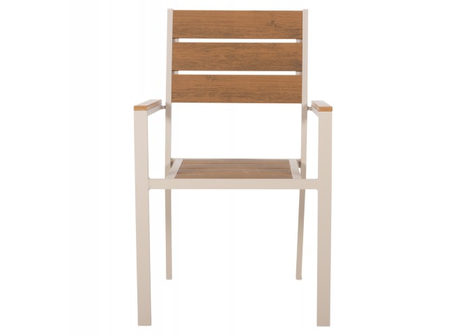 ΠΟΛΥΘΡΟΝΑ ΑΛΟΥΜΙΝΙΟΥ SAGA HM5981.04 ΣΑΜΠΑΝΙ-POLYWOOD ΣΕ ΦΥΣΙΚΟ 55x55x86Υεκ.