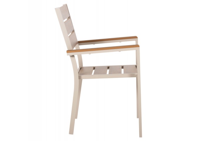 ΠΟΛΥΘΡΟΝΑ ΑΛΟΥΜΙΝΙΟΥ SAGA HM5981.04 ΣΑΜΠΑΝΙ-POLYWOOD ΣΕ ΦΥΣΙΚΟ 55x55x86Υεκ.