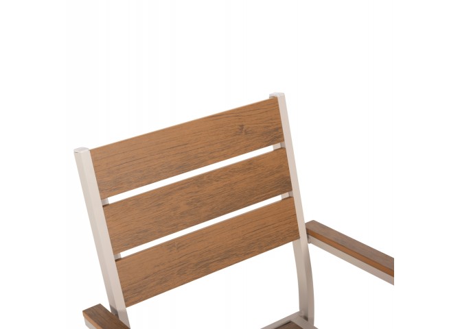 ΠΟΛΥΘΡΟΝΑ ΑΛΟΥΜΙΝΙΟΥ SAGA HM5981.04 ΣΑΜΠΑΝΙ-POLYWOOD ΣΕ ΦΥΣΙΚΟ 55x55x86Υεκ.
