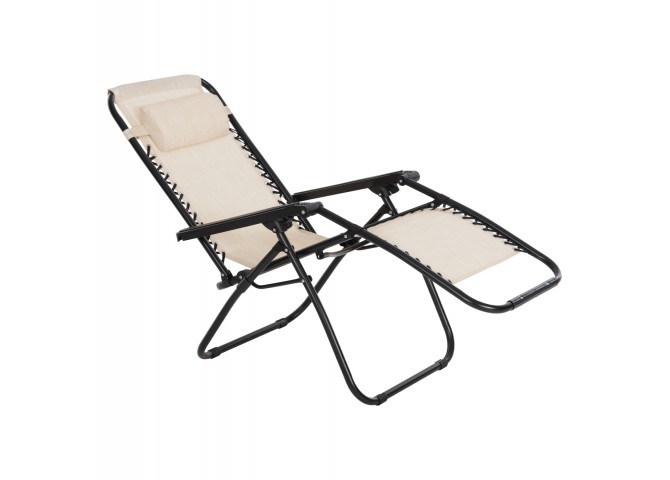 ΠΟΛΥΘΡΟΝΑ RELAX COMPANION HM5095.12 ΜΠΕΖ TEXTILENE-ΜΑΥΡΟ ΜΕΤΑΛΛΟ 67x145x110Υεκ.