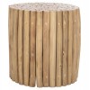 ΤΡΑΠΕΖΙ ΣΑΛΟΝΙΟΥ ΣΤΡΟΓΓΥΛΟ COOTER HM9865 ΚΛΑΔΙΑ TEAK-ΦΥΣΙΚΟ Φ39x40,5Υεκ.