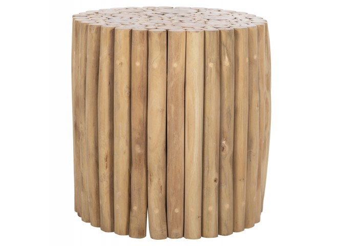 ΤΡΑΠΕΖΙ ΣΑΛΟΝΙΟΥ ΣΤΡΟΓΓΥΛΟ COOTER HM9865 ΚΛΑΔΙΑ TEAK-ΦΥΣΙΚΟ Φ39x40,5Υεκ.